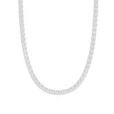 14K WHITE GOLD 4 3/4CT 18" ROUND DIAMOND LADIES TENNIS NECKLACE