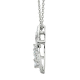 10K White Gold 0.50ct Round Diamond Ladies Heart Necklace