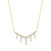 LADIES NECKLACE 3CT ROUND/PEAR DIAMOND 14K YELLOW GOLD