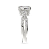 LADIES RING 2CT ROUND/OVAL DIAMOND 14K WHITE GOLD (CENTER STONE OVAL DIAMOND 1 1/2CT )