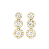 LADIES EARRINGS 3 3/4CT ROUND DIAMOND 14K YELLOW GOLD (CENTER STONE ROUND DIAMOND 1 1/3CT)