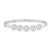 LADIES BANGLE 4CT ROUND DIAMOND 14K WHITE GOLD