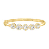 LADIES BANGLE 4CT ROUND DIAMOND 14K YELLOW GOLD