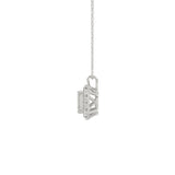 LADIES PENDANT WITH CHAIN 1 3/8CT ROUND/EMERALD DIAMOND 14K WHITE GOLD (CENTER STONE EMERALD DIAMOND 1CT )