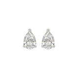 LADIES SOLITAIRE EARRINGS 2CT PEAR DIAMOND 14K WHITE GOLD