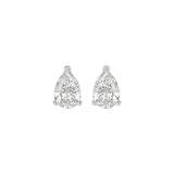 LADIES SOLITAIRE EARRINGS 1 1/2CT PEAR DIAMOND 14K WHITE GOLD