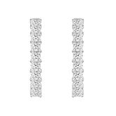 LADIES HOOP EARRINGS 9CT PRINCESS DIAMOND 14K WHITE GOLD