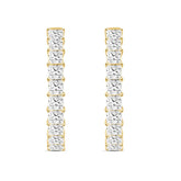 LADIES HOOP EARRINGS 9CT PRINCESS DIAMOND 14K YELLOW GOLD