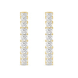 LADIES HOOP EARRINGS 9CT PRINCESS DIAMOND 14K YELLOW GOLD