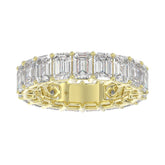 LADIES ETERNITY BAND 6 5/8CT EMERALD DIAMOND 14K YELLOW GOLD