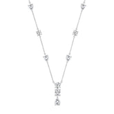 LADIES NECKLACE 5 1/4CT ROUND/PEAR/OVAL DIAMOND 14K WHITE GOLD