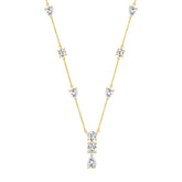 LADIES NECKLACE 5 1/4CT ROUND/PEAR/OVAL DIAMOND 14K YELLOW GOLD