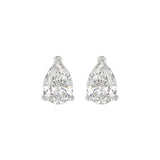 LADIES SOLITAIRE EARRINGS 3CT PEAR DIAMOND 14K WHITE GOLD