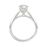 LADIES SOLITAIRE RING 1 1/2CT ROUND DIAMOND 14K WHITE GOLD
