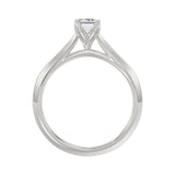 LADIES SOLITAIRE RING 1CT EMERALD DIAMOND 14K WHITE GOLD