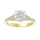 LADIES RING 2CT ROUND DIAMOND 14K YELLOW GOLD (CENTER STONE ROUND DIAMOND 1 5/8CT )