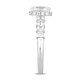 LADIES RING 2 1/4CT ROUND/PRINCESS/OVAL DIAMOND 14K WHITE GOLD (CENTER STONE OVAL DIAMOND 1 1/4CT )