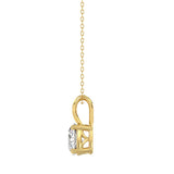 LADIES SOLITAIRE PENDANT WITH CHAIN 1CT ROUND DIAMOND 14K YELLOW GOLD (CENTER STONE ROUND DIAMOND 1CT )