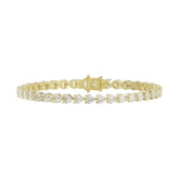 LADIES BRACELET 9CT HEART DIAMOND 14K YELLOW GOLD