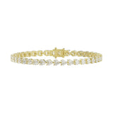 LADIES BRACELET 9CT HEART DIAMOND 14K YELLOW GOLD