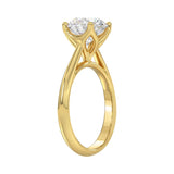 LADIES SOLITAIRE RING 3CT ROUND DIAMOND 14K YELLOW GOLD