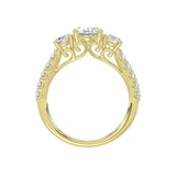 LADIES RING 2 1/2CT OVAL/ROUND DIAMOND 14K YELLOW GOLD (CENTER STONE OVAL DIAMOND 1 1/2CT )