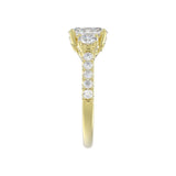 LADIES RING 2 1/2CT OVAL/ROUND DIAMOND 14K YELLOW GOLD (CENTER STONE OVAL DIAMOND 1 1/2CT )
