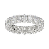 LADIES BAND 5CT OVAL DIAMOND 14K WHITE GOLD