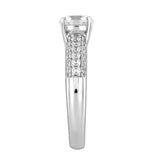 LADIES RING 1 1/2CT ROUND DIAMOND 14K WHITE GOLD (CENTER STONE ROUND DIAMOND 1CT)