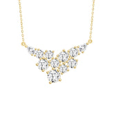 LADIES NECKLACE 4CT ROUND/PEAR DIAMOND 14K YELLOW GOLD