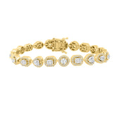 LADIES BRACELET 5 1/2CT ROUND/PEAR/EMERALD/HEART DIAMOND 14K YELLOW GOLD