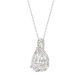 LADIES SOLITAIRE PENDANT 3CT PEAR DIAMOND 14K WHITE GOLD