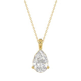 LADIES SOLITAIRE PENDANT 3CT PEAR DIAMOND 14K YELLOW GOLD