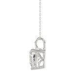 LADIES SOLITAIRE PENDANT WITH CHAIN 3CT HEART DIAMOND 14K WHITE GOLD