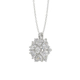 LADIES PENDANT WITH CHAIN 1 3/4CT ROUND/HEART DIAMOND 14K WHITE GOLD