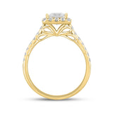 LADIES RING 1 1/2CT ROUND/PRINCESS DIAMOND 14K YELLOW GOLD (CENTER STONE PRINCESS DIAMOND 1CT)