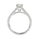 14K WHITE GOLD 2.00CT ROUND/EMERALD DIAMOND LADIES BRIDAL SET (CENTER STONE EMERALD DIAMOND 1 1/2CT