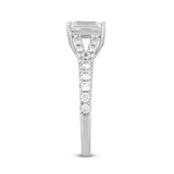 LADIES RING 2CT ROUND/EMERALD DIAMOND 14K WHITE GOLD (CENTER STONE EMERALD DIAMOND 1 1/2CT )