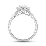 14K WHITE GOLD 1 3/4CT ROUND/PEAR DIAMOND LADIES RING (CENTER STONE PEAR DIAMOND 1.00CT)
