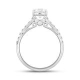 LADIES RING 1 1/2CT ROUND DIAMOND 14K WHITE GOLD (CENTER STONE ROUND DIAMOND 1CT)