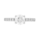 LADIES RING 1 1/2CT ROUND DIAMOND 14K WHITE GOLD (CENTER STONE ROUND DIAMOND 1CT)