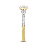 LADIES RING 1 1/2CT ROUND DIAMOND 14K YELLOW GOLD (CENTER STONE ROUND DIAMOND 1CT)