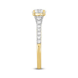 LADIES RING 1 1/2CT ROUND DIAMOND 14K YELLOW GOLD (CENTER STONE ROUND DIAMOND 1CT)