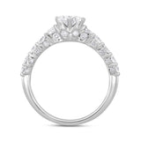 LADIES RING 2CT ROUND DIAMOND 14K WHITE GOLD (CENTER STONE ROUND DIAMOND 1CT )