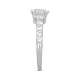 LADIES RING 2CT ROUND DIAMOND 14K WHITE GOLD (CENTER STONE ROUND DIAMOND 1CT )