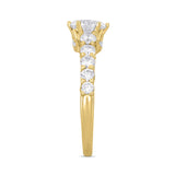 LADIES RING 2CT ROUND DIAMOND 14K YELLOW GOLD (CENTER STONE ROUND DIAMOND 1CT )