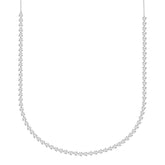 LADIES NECKLACE 7CT ROUND DIAMOND 14K WHITE GOLD