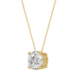 LADIES SOLITAIRE PENDANT WITH UNDER-PASS CHAIN 2.00CT ROUND DIAMOND 14K YELLOW GOLD