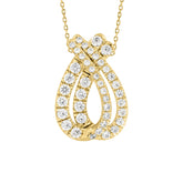 14K YELLOW GOLD 1 1/2CT ROUND DIAMOND LADIES PENDANTS WITH CHAIN