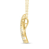 14K YELLOW GOLD 1 1/2CT ROUND DIAMOND LADIES PENDANTS WITH CHAIN